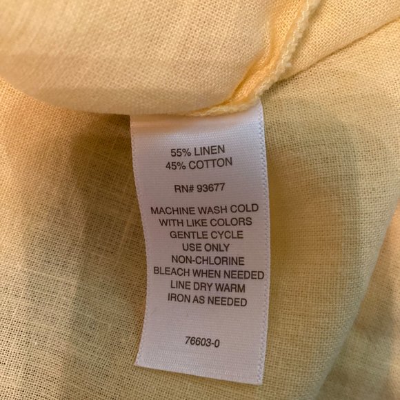 Liz Clairborne Short Sleeve Yellow Linen Blend Top - NWT - Picture 6 of 6